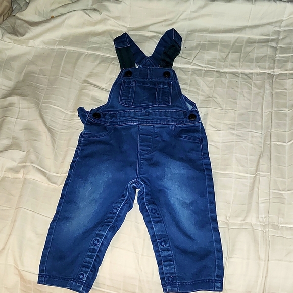 One Pieces Baby Blue Jean Overalls With Snaps Size